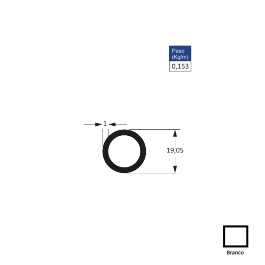 AC398-Varão 19mm - Branco - 6m