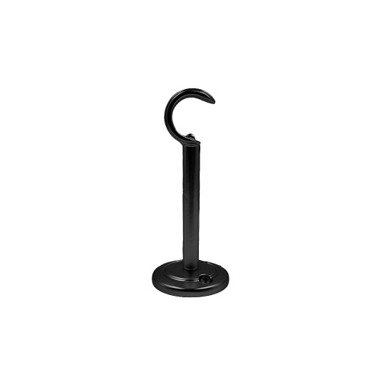 2539-17 - Suporte Leão 19mm 7cm c/ Roseta Fixa - Preto Fosco