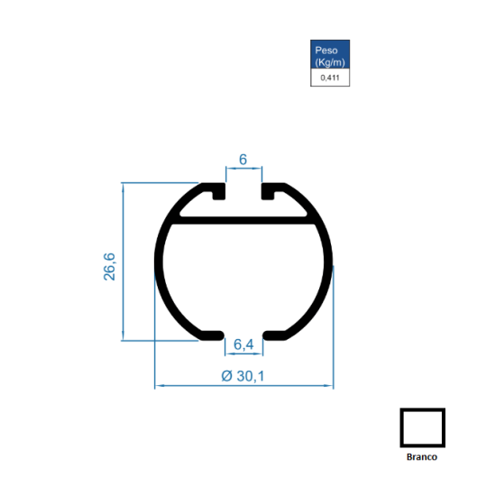 AC393-Tubo 28mm - Branco - 6m