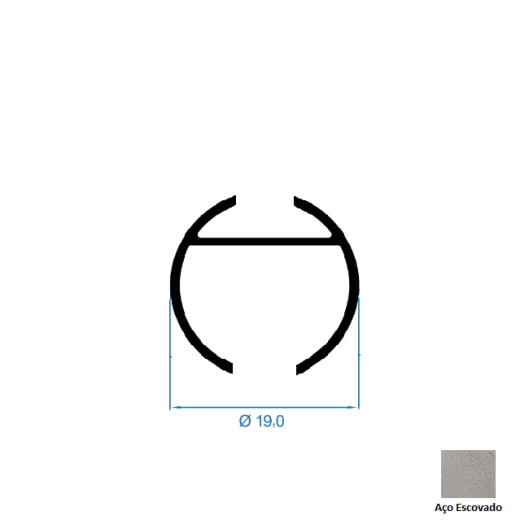 TL19-Tubo 19mm - Aço Escovado - 6m