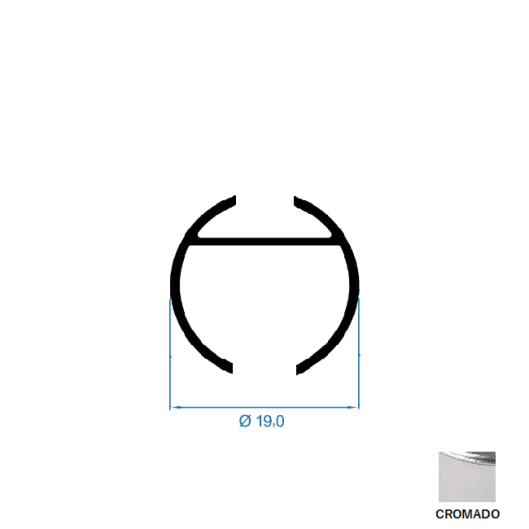 TL19-Tubo 19mm - Cromado - 6m