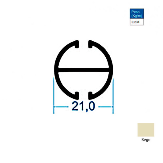 Base Redonda - Bege - AC132 - 6m