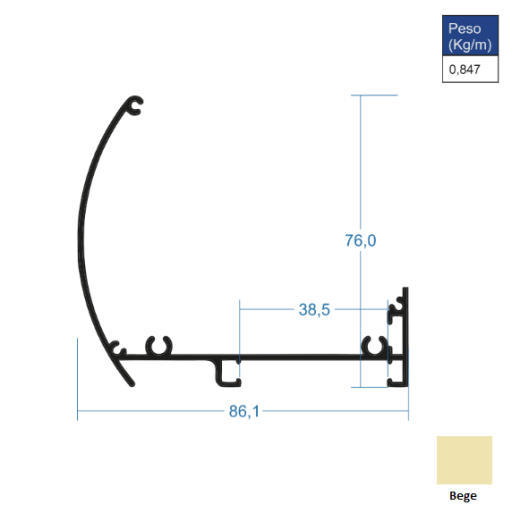 Bandô para Rolo Bege - AC248 - 6,00m