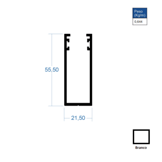 Guia Lateral Larga 6cm Branco - AC191 - 6,00m