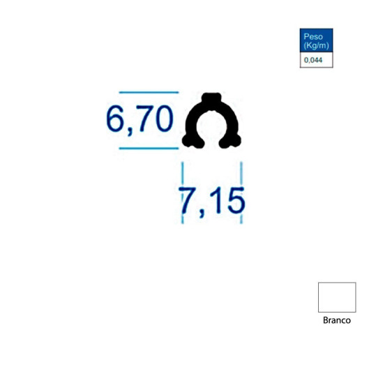 Vareta de Alumínio Romana Branco - 6m - AC227