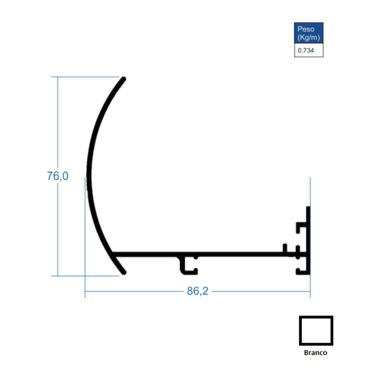 Bandô para Rolo Branco - AC181 - 6,00m