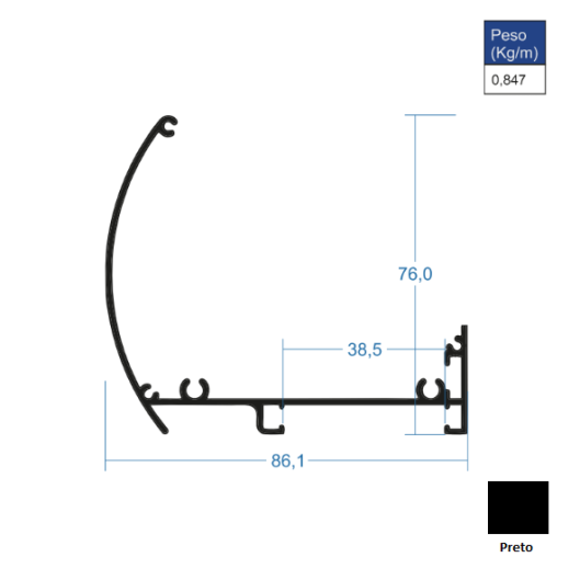 Bandô para Rolo Preto - AC248 - 6,00m