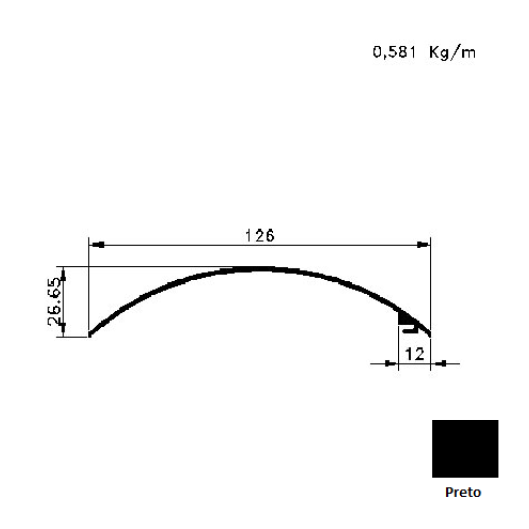 Bandô Preto - AC4746 para Niveladora 4745 - 6,00m