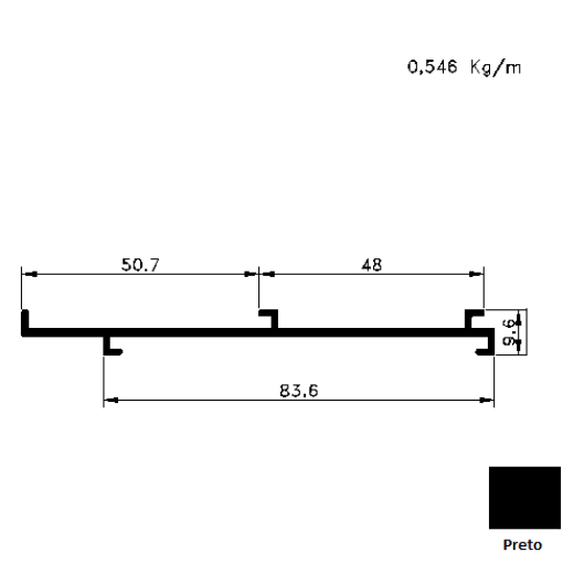 Barra Niveladora Preto - AC4745 para Bandô 4746 - 6,00m