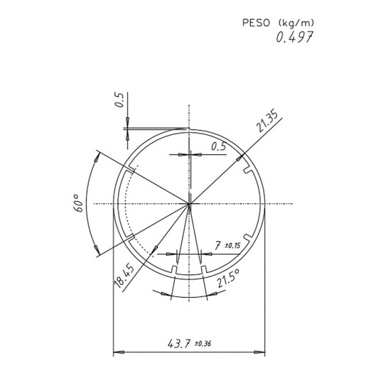 Tubo de 41mm - 6m - AC066