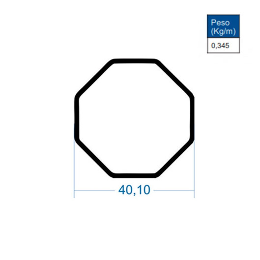 Tubo Octogonal - 6m - AC190