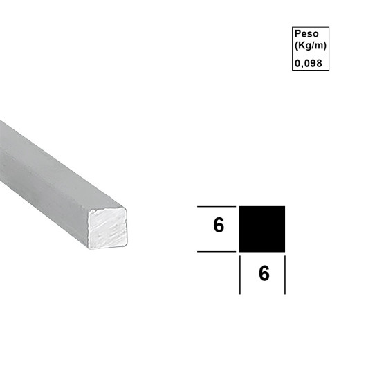 Eixo Quadrado 6X6 - AC272 - 5,00m