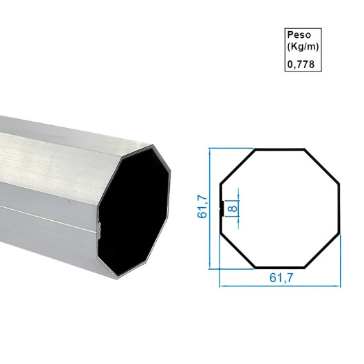 Tubo Octogonal 60 - 6m - AC423