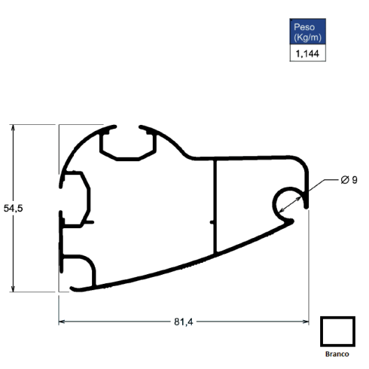 Barra Frontal 280 Toldo - Branco - AC292 - 6,00m